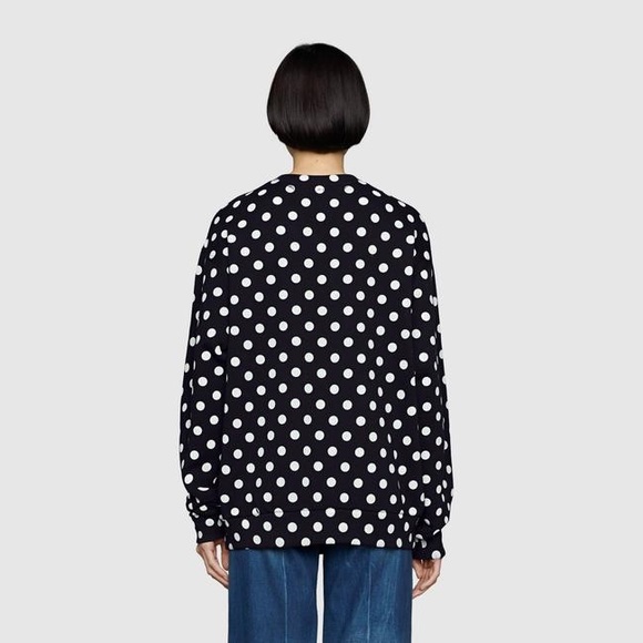 Gucci Black Logo Polka Dot Sweatshirt XXXS XS 617964 Designer Luxury Top Trendy - Picture 11 of 16